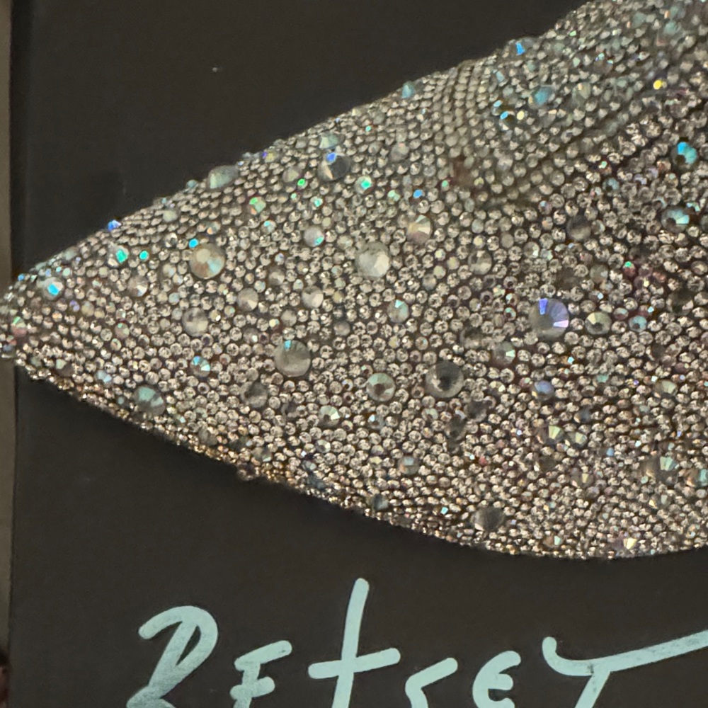 🔥Betsey Johnson🔥SB CADY RHINESTONE Silver Crystal-Studded Ankle Booties🔥NEW - Picture 5 of 16